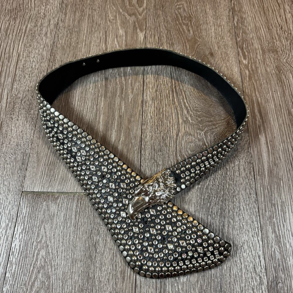 Women’s Vintage 80's belt KIPPY’S EAGLE Rhinestones Runway 1980’S Medium